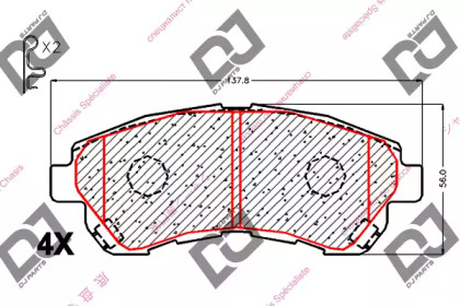 Комплект тормозных колодок DJ PARTS BP1826